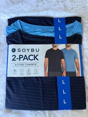 Soybu 2-Pack Active Tees in Dark Blue & Light Blue
